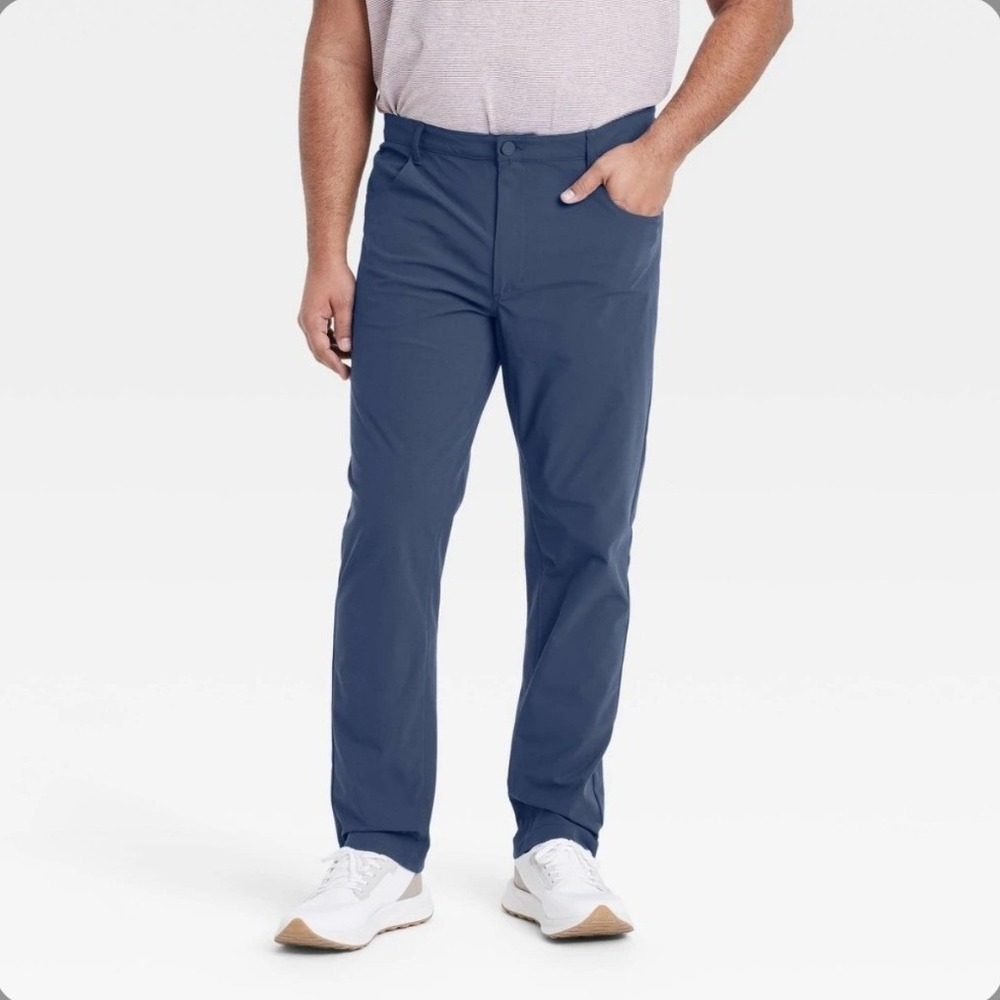 All in Motion Mens Golf Pants Navy 32x34 Slim Straight Stretch Performance